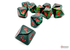 Chessex Scarab Jade/Red Ankh d10 Set | Odin's Place