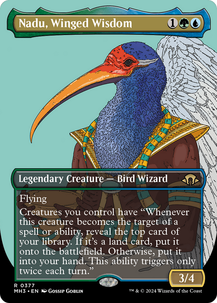 Nadu, Winged Wisdom (Borderless) [Modern Horizons 3] | Odin's Place