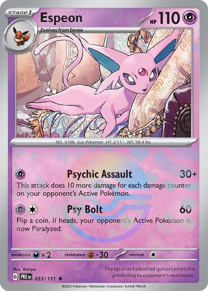Espeon (033/131) (Poke Ball Pattern) [Scarlet & Violet: Prismatic Evolutions] | Odin's Place