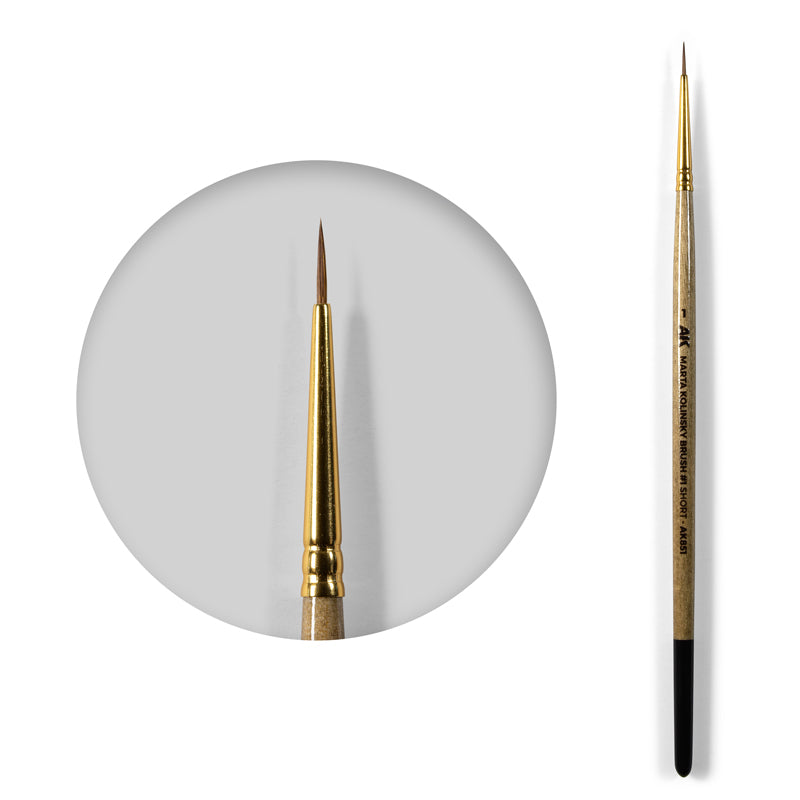 AK Interactive Marta Kolinsky Brush #1 Short | Odin's Place