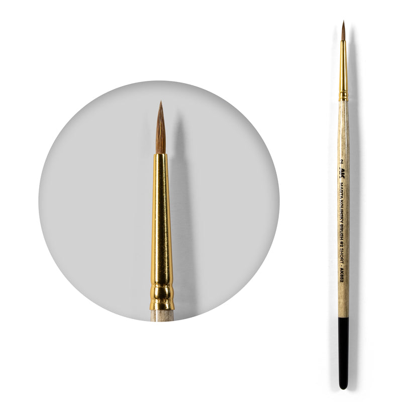 AK Interactive Marta Kolinsky Brush #2 Short | Odin's Place