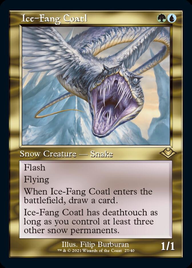 Ice-Fang Coatl (Retro Foil Etched) [Modern Horizons] | Odin's Place