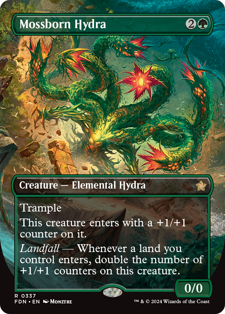 Mossborn Hydra (Borderless) [Foundations] | Odin's Place