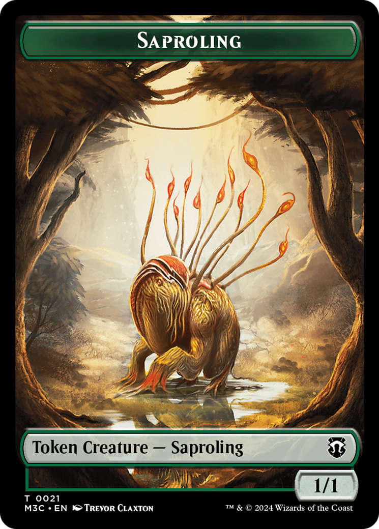 Tarmogoyf // Saproling Double-Sided Token [Modern Horizons 3 Commander Tokens] | Odin's Place