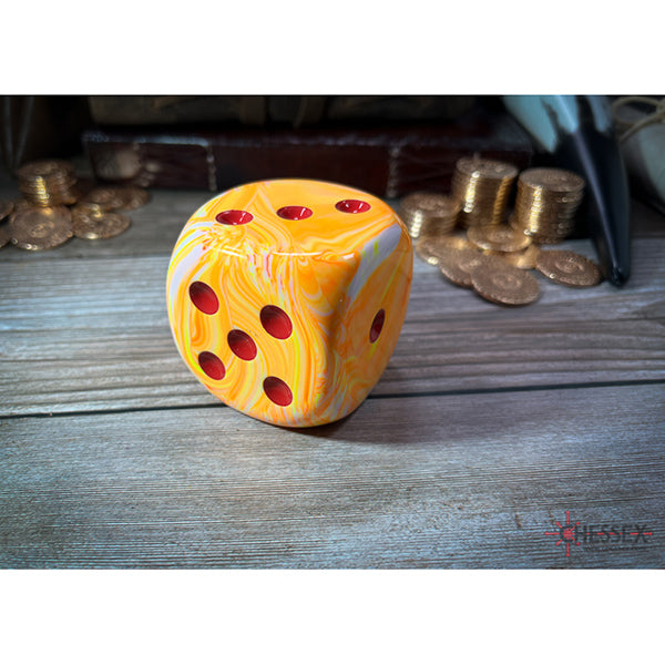 Oversized 50 mm D6 Single Die Festive Sunburst w/Red | Odin's Place