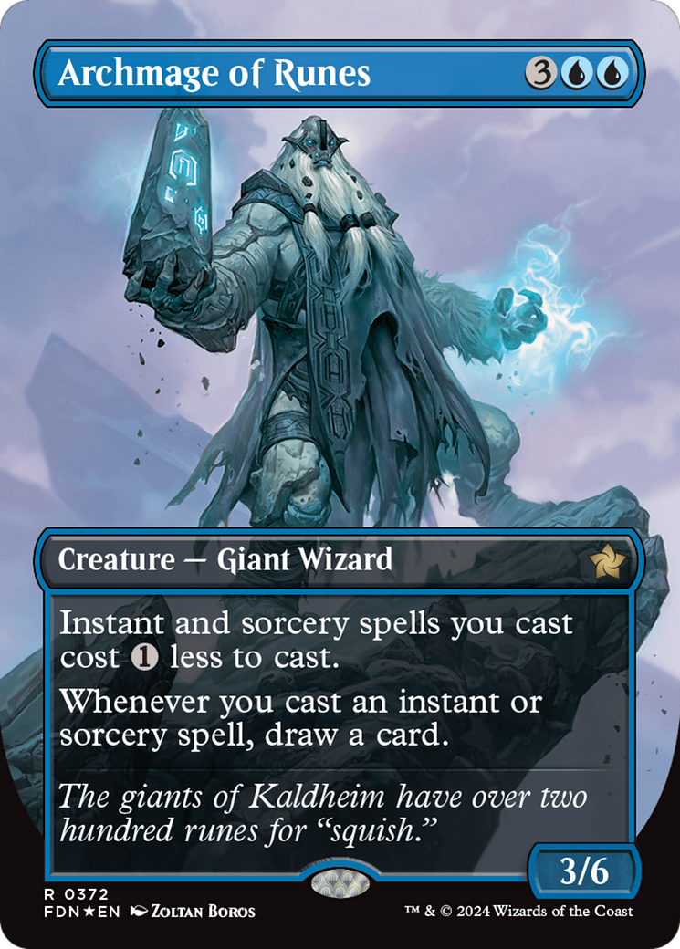 Archmage of Runes (Borderless) (Mana Foil) [Foundations] | Odin's Place