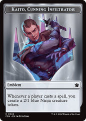 Emblem - Kaito, Cunning Infiltrator // Ninja Doubled-Sided Token [Foundations Tokens] | Odin's Place