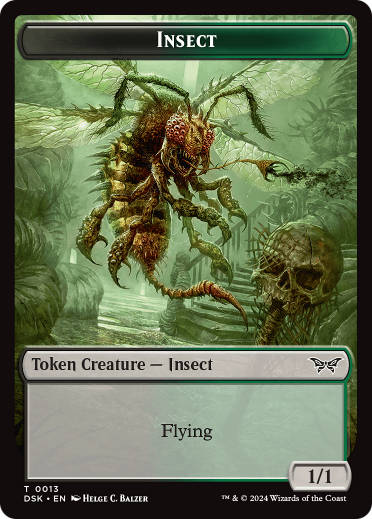 Insect (0013) // Spider Double-Sided Token [Duskmourn: House of Horror Tokens] | Odin's Place