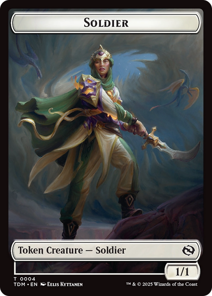 Solider (0004) // Solider (0005) Double-Sided Token [Tarkir: Dragonstorm Tokens] | Odin's Place