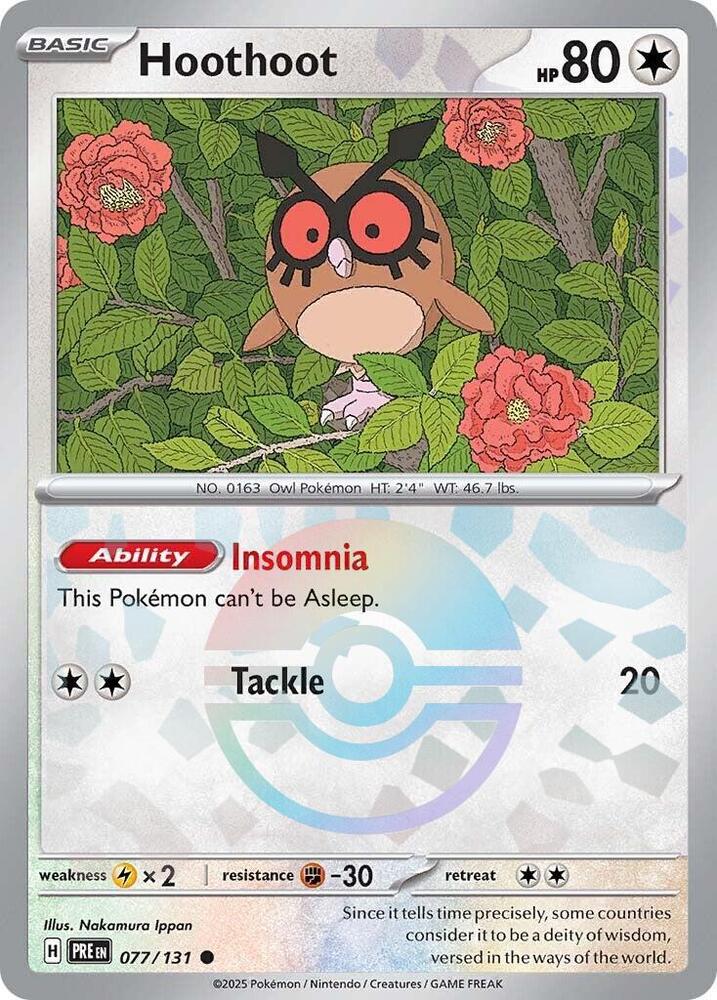 Hoothoot (077/131) (Poke Ball Pattern) [Scarlet & Violet: Prismatic Evolutions] | Odin's Place