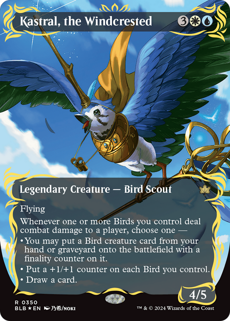 Kastral, the Windcrested (Borderless) (Raised Foil) [Bloomburrow] | Odin's Place