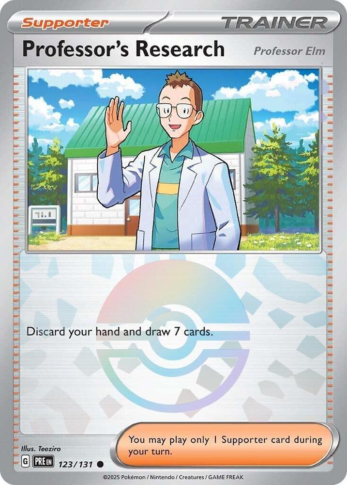 Professor's Research (123/131) [Professor Elm] (Poke Ball Pattern) [Scarlet & Violet: Prismatic Evolutions] | Odin's Place