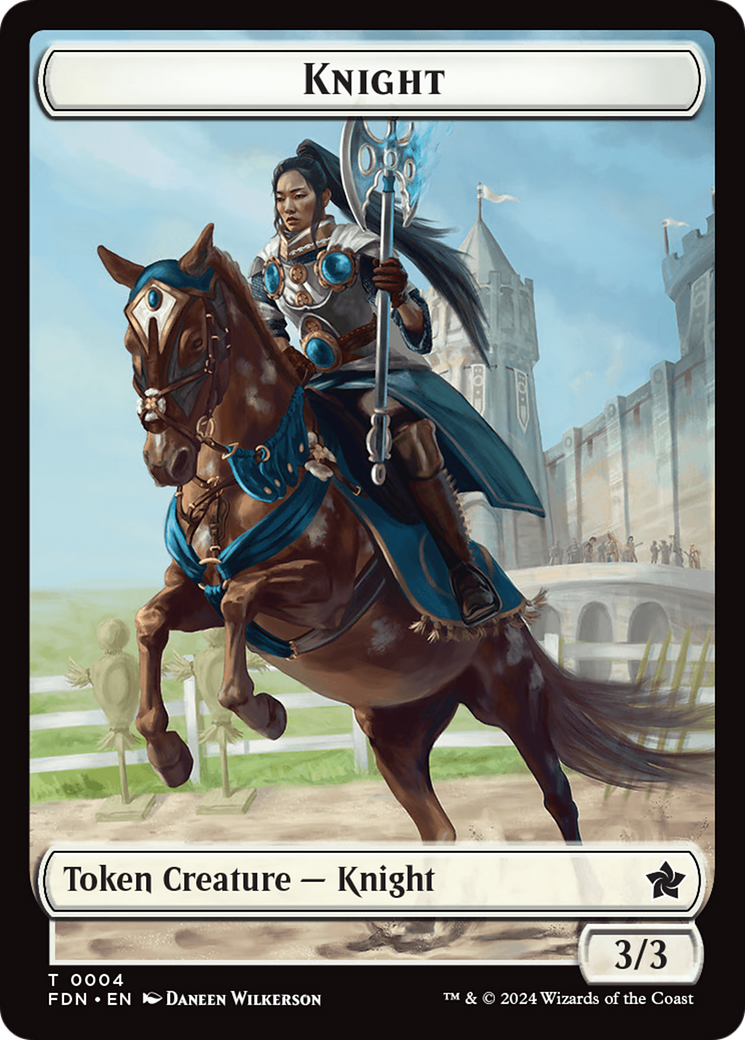 Human // Knight Double-Sided Token [Foundations Tokens] | Odin's Place