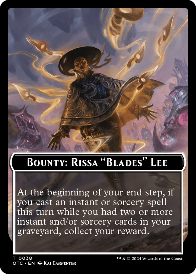 Bounty: Rissa "Blades" Lee // Bounty Rules Double-Sided Token [Outlaws of Thunder Junction Commander Tokens] | Odin's Place