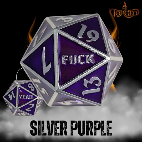 Forged Gaming: F*ck Yeah D20 Metal RPG Dice | Odin's Place