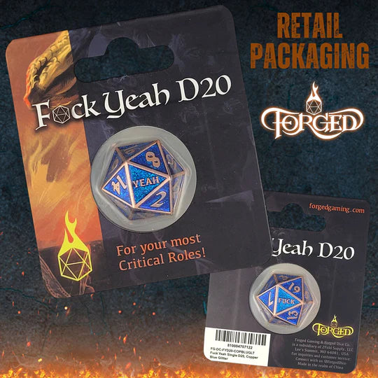 Forged Gaming: F*ck Yeah D20 Metal RPG Dice | Odin's Place