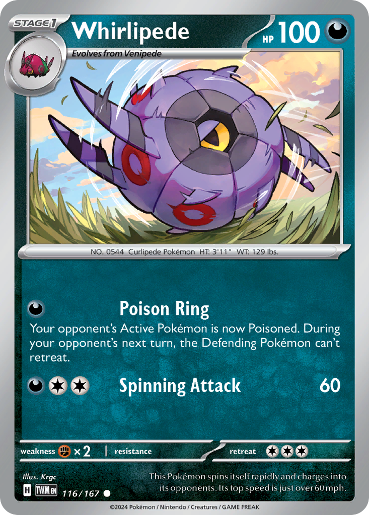 Whirlipede (116/167) [Scarlet & Violet: Twilight Masquerade] | Odin's Place