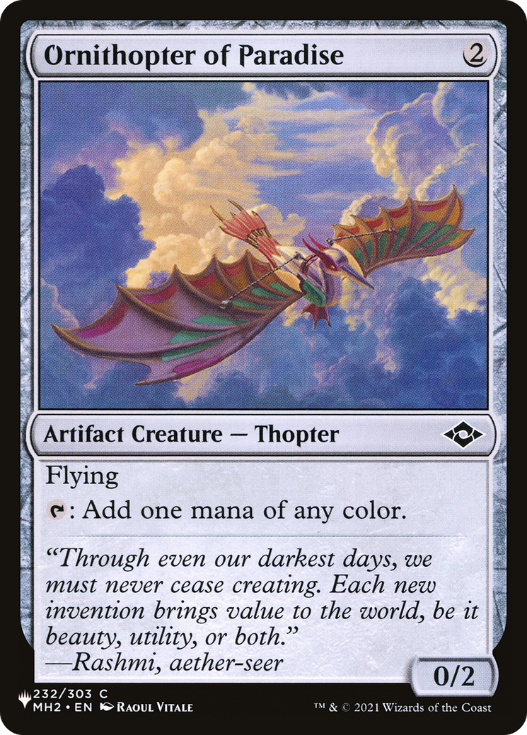 Ornithopter of Paradise [The List] | Odin's Place