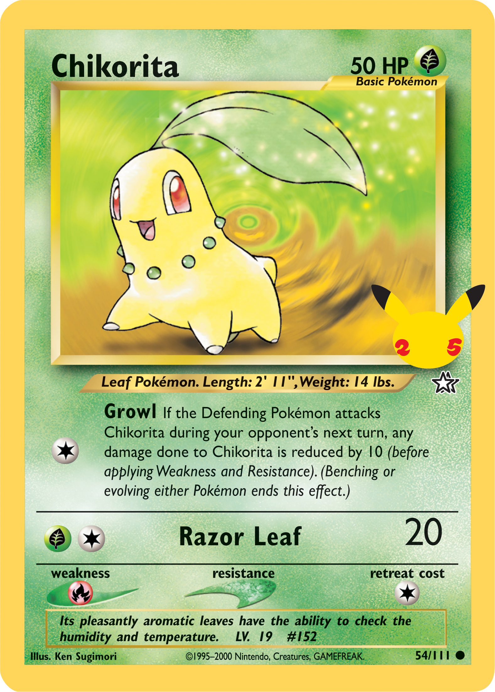 Chikorita (54/111) (Jumbo Card) [First Partner Pack] | Odin's Place