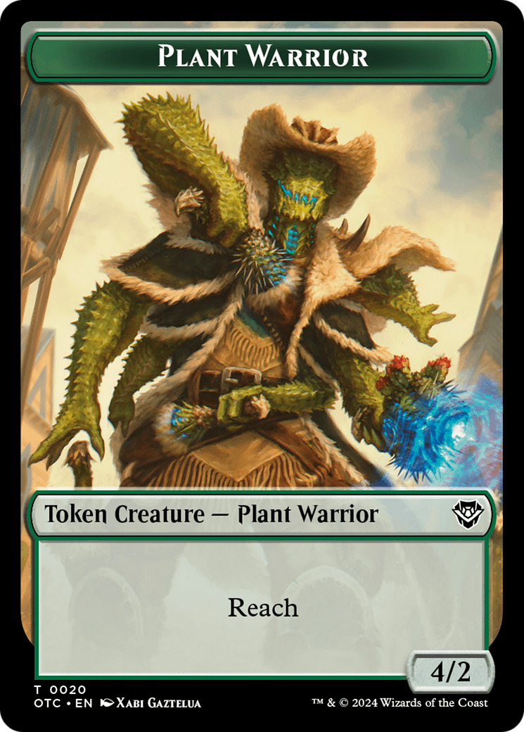 Plant Warrior // Treasure Double-Sided Token [Outlaws of Thunder Junction Commander Tokens] | Odin's Place