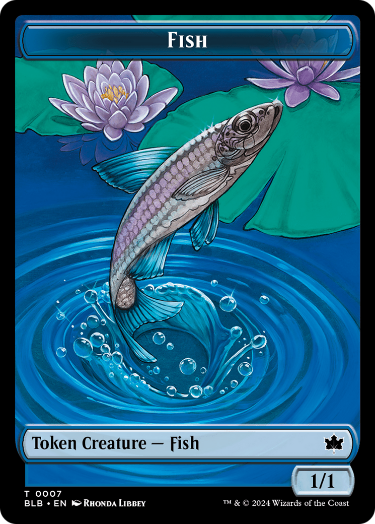Fish // Tender Wildguide Double-Sided Token [Bloomburrow Tokens] | Odin's Place