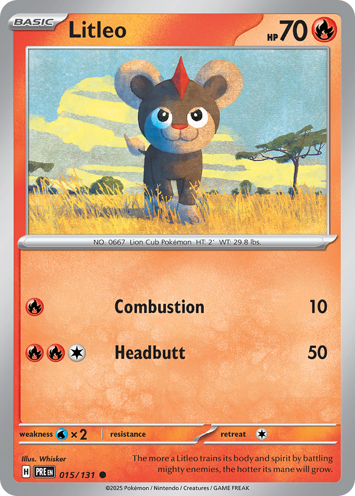 Litleo (015/131) (Master Ball Pattern) [Scarlet & Violet: Prismatic Evolutions] | Odin's Place