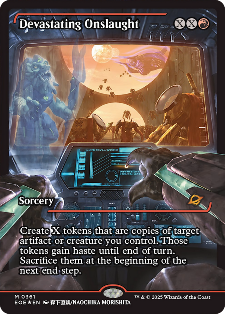 Devastating Onslaught (0361) (Showcase) [Edge of Eternities] | Odin's Place