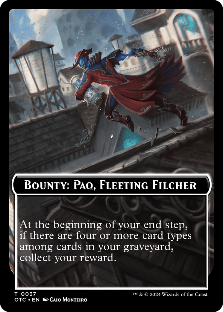 Bounty: Paq, Fleeting Filcher // Bounty Rules Double-Sided Token [Outlaws of Thunder Junction Commander Tokens] | Odin's Place