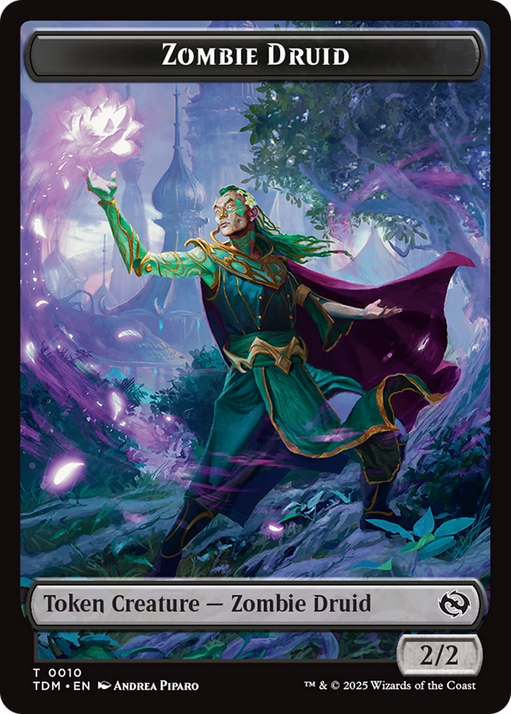 Treasure // Zombie Druid Double-Sided Token [Tarkir: Dragonstorm Tokens] | Odin's Place