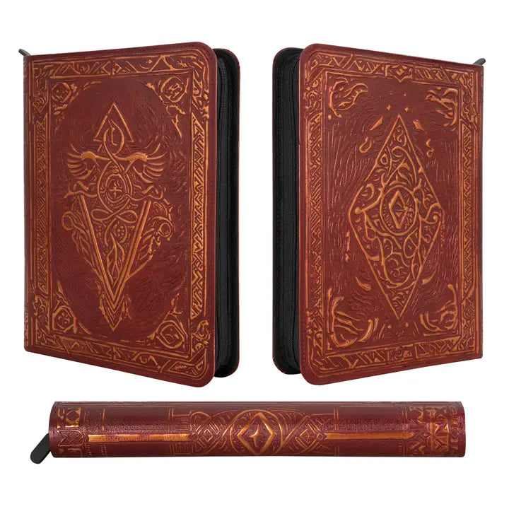 QMDirect TCG Faux-Leather Trading Card Binder - Red | Odin's Place