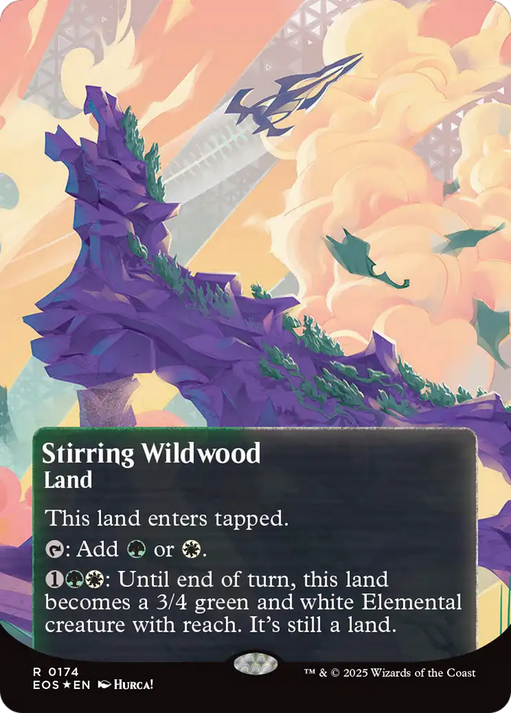 Stirring Wildwood (0174) (Borderless) (Galaxy Foil) [Edge of Eternities: Stellar Sights] | Odin's Place