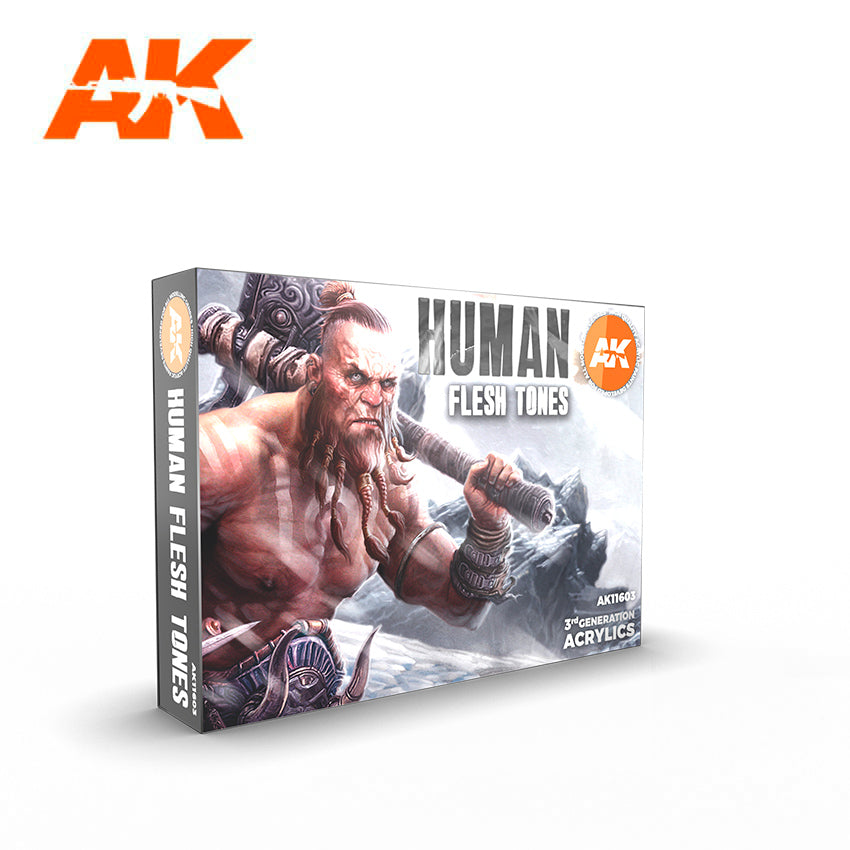 AK-Interactive: 3rd Gen Acrylics - Human Flesh Tones (Box of 6 Paints) | Odin's Place