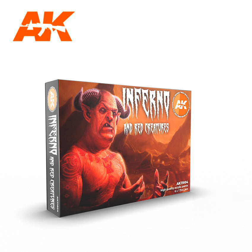 AK-Interactive: 3rd Gen Acrylics - Inferno and Red Creatures Set (Box of 6 Paints) | Odin's Place