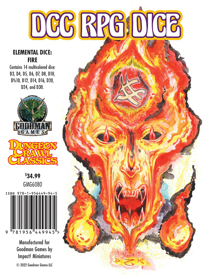 Dungeon Crawl Classic: Elemental Dice Set - Fire (14 Dice) Poly Set | Odin's Place