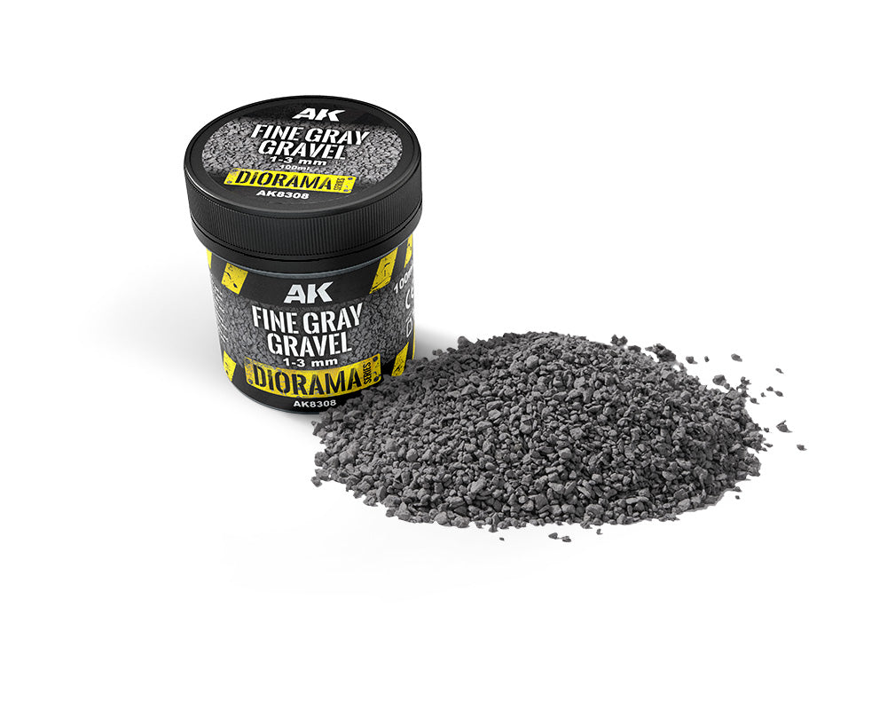 AK Interactive Fine Gray Gravel 1–3mm 100ml | Odin's Place