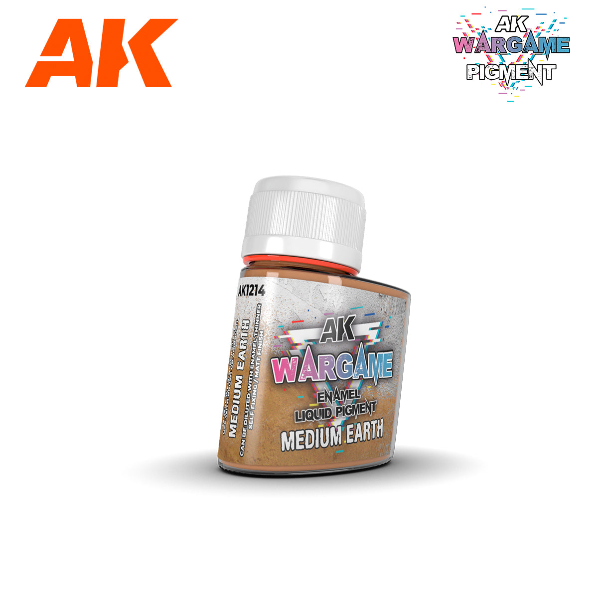 AK Interactive Wargame Enamel Liquid Pigments Medium Earth 35ml. | Odin's Place