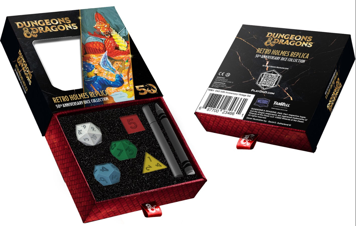 Dungeons & Dragons 50th Anniversary Dice: Retro Holmes Replica Set (5) | Odin's Place