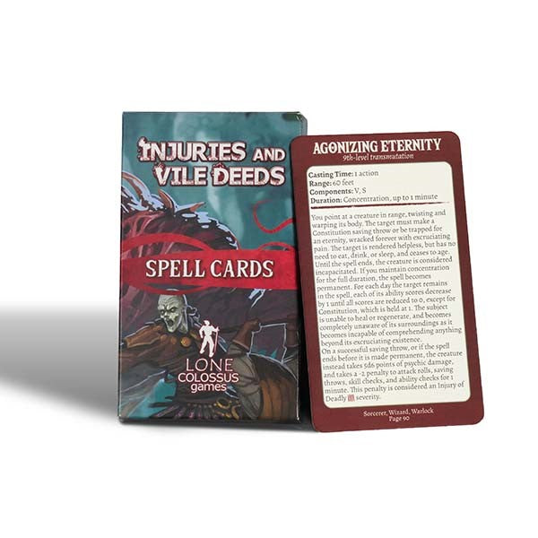 Injuries and Vile Deeds: Spell Cards (5e) | Odin's Place