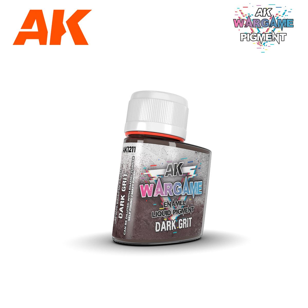 AK Interactive Wargame Enamel Liquid Pigments Dark Grit 35ml | Odin's Place