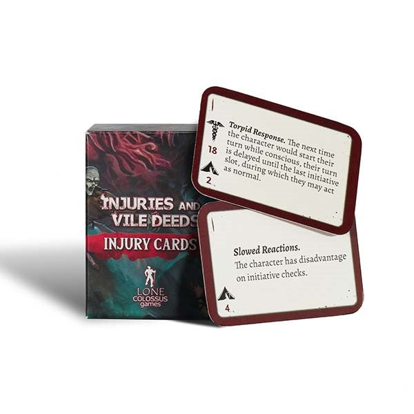 Injuries & Vile Deeds: PC Injury Reference Cards (5e) | Odin's Place