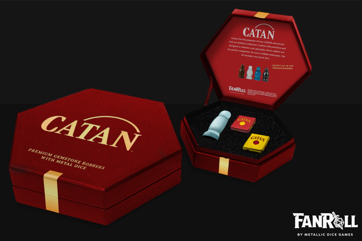 CATAN Premium Robber & Metal Dice Set- Opalite | Odin's Place