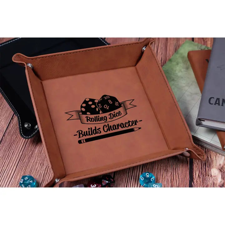 Level 1 Gamers Square Leatherette Dice Tray, Assorted Styles | Odin's Place