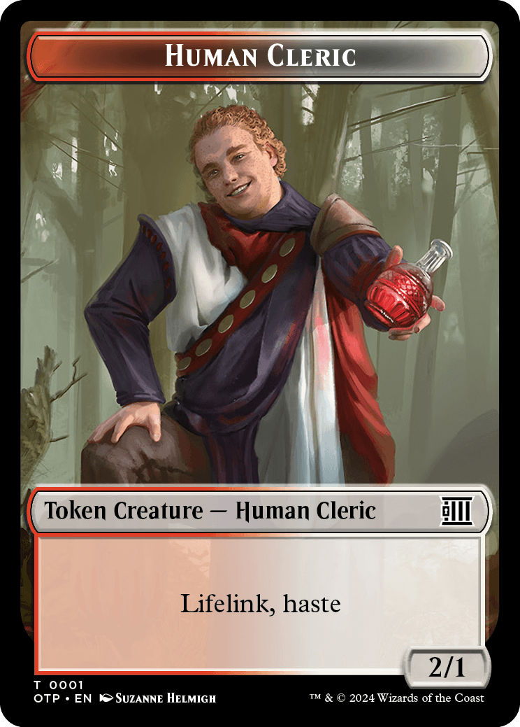 Human Cleric // Plot Double-Sided Token [Outlaws of Thunder Junction Tokens] | Odin's Place