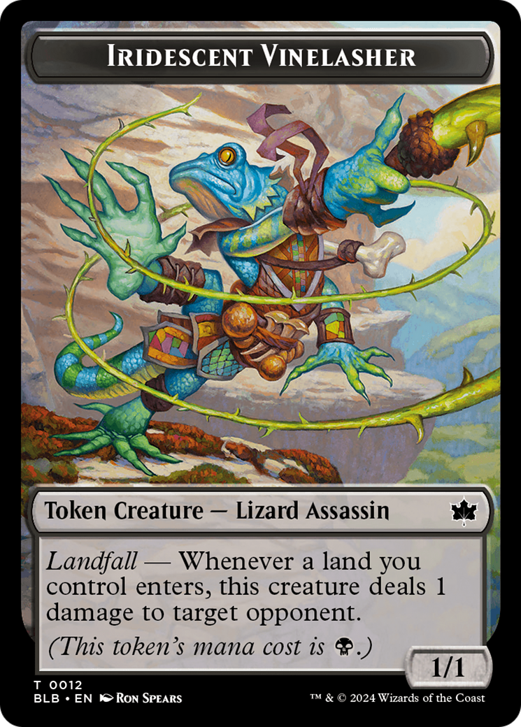 Fish // Iridescent Vinelasher Double-Sided Token [Bloomburrow Tokens] | Odin's Place
