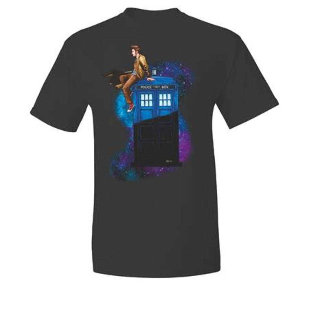 Doctor Who Tenth Doctor On Tardis T-Shirt L | Odin's Place