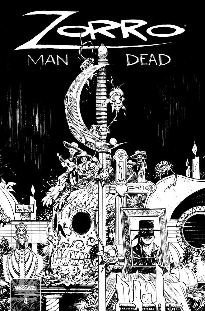 Zorro Man Of The Dead #4 (Of 4) Cover B Murphy Black & White (Mature) | Odin's Place