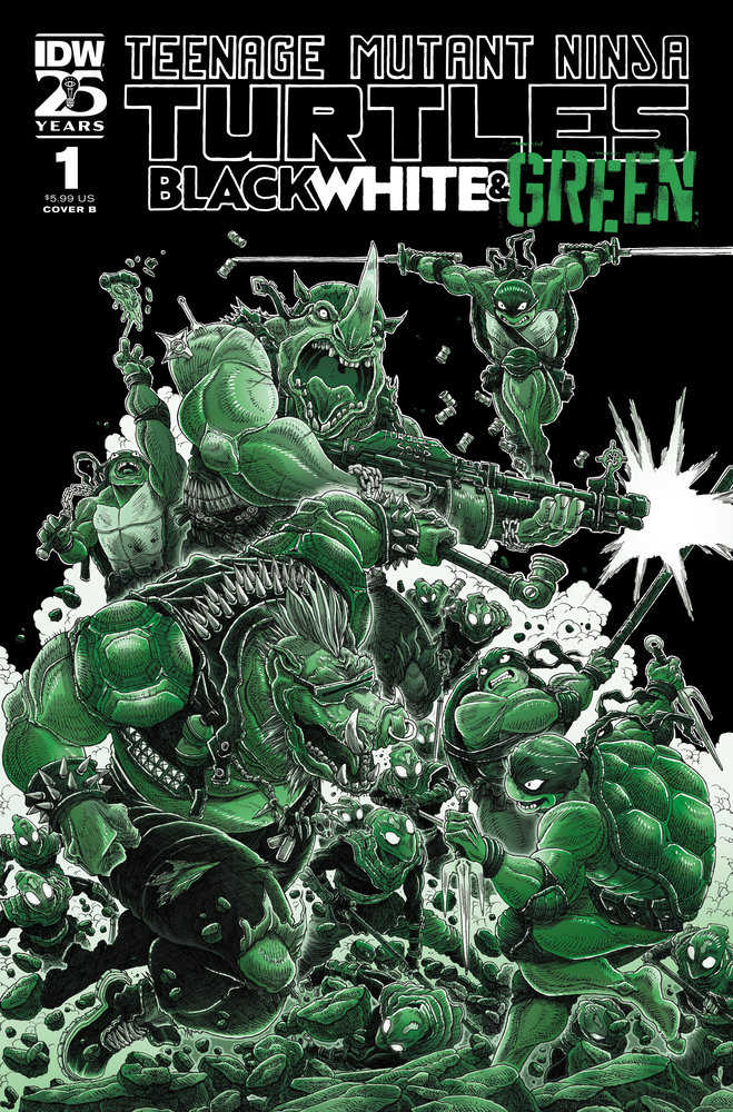 Teenage Mutant Ninja Turtles: Black, White, And Green #1 Variant B (Stokoe) | Odin's Place