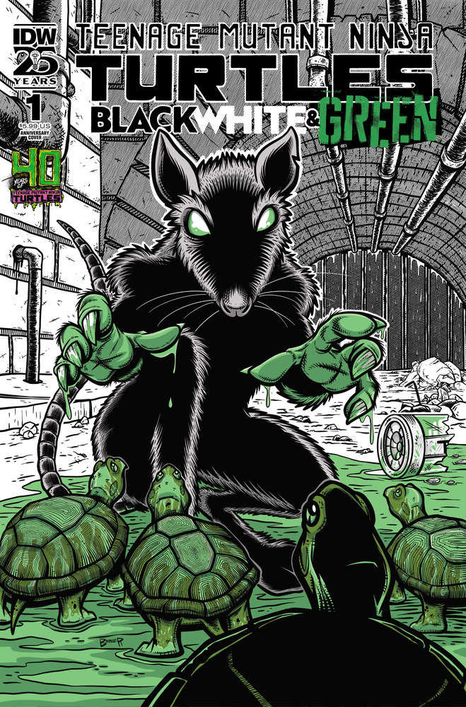 Teenage Mutant Ninja Turtles: Black, White, And Green #1 Variant 40th Anniversary (Berger) | Odin's Place