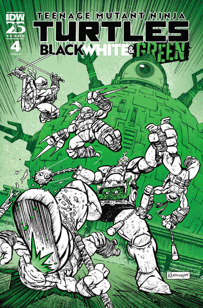 Teenage Mutant Ninja Turtles: Black, White, And Green #4 Variant Ri (10) (Catalan Foil Variant) | Odin's Place