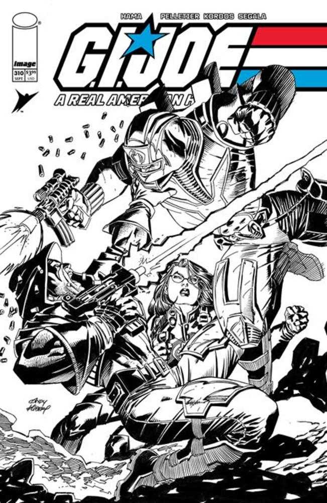 G.I. Joe A Real American Hero #310 Cover B Andy Kubert Black & White Variant | Odin's Place